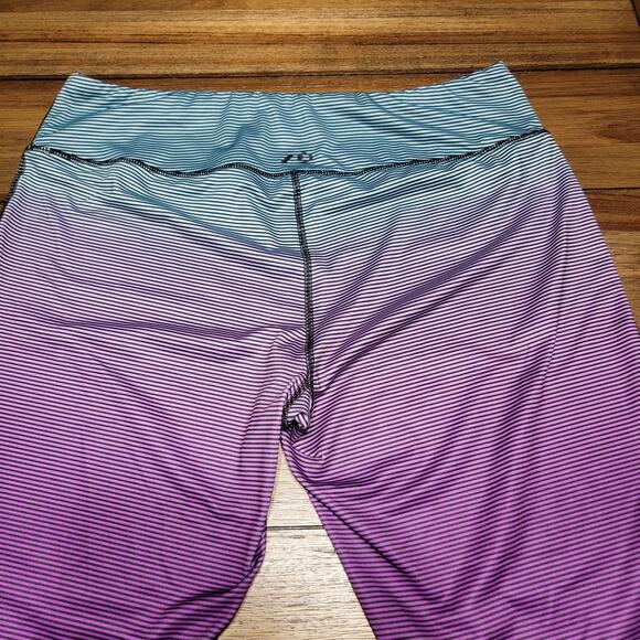 Pro Player Blue Purple Fade All Stripe Wicking Leggings - Size XL - Picture 4 of 5